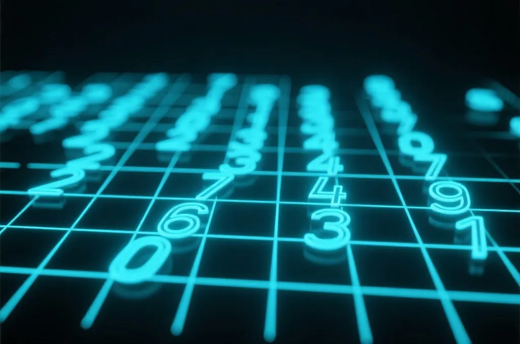 抽象的发光数字网格和数据可视化
